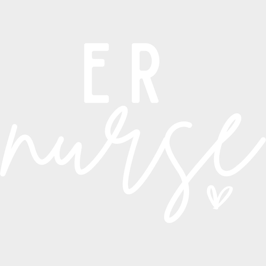 Er Nurse Heart Design - Er Dtf Heat Transfer Unisex S & M (10’’) / Light Color See Imaging