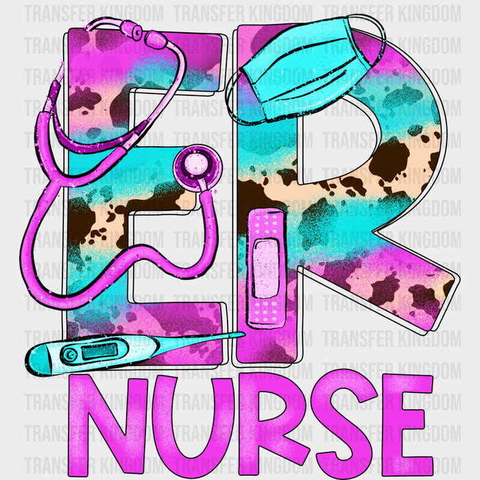 Er Nurse Purple Stethoscope Design - Er Nurse DTF Heat Transfer