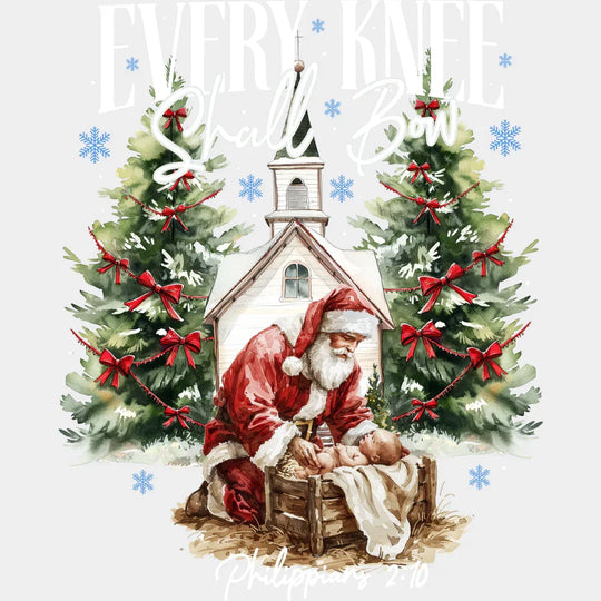Every Knee Shall Bow - Christmas DTF Transfer Adult Unisex - S & M (10’’) / Light Color Design (See Imaging)