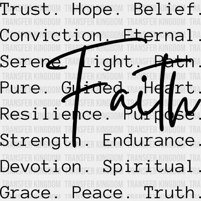 Faith B&W - Christianity DTF Transfer