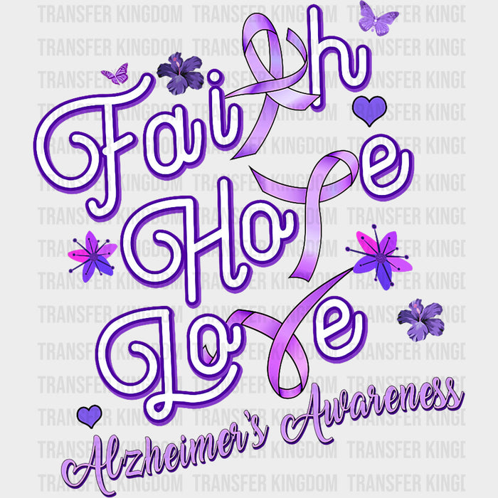 Faith Hope Love Flowers - Alzheimer's Awareness DTF Transfer