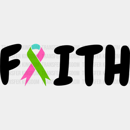 Faith Ribbon Design - Metastatic Breast Cancer Dtf Transfer Unisex S & M (10’’) / Dark Color