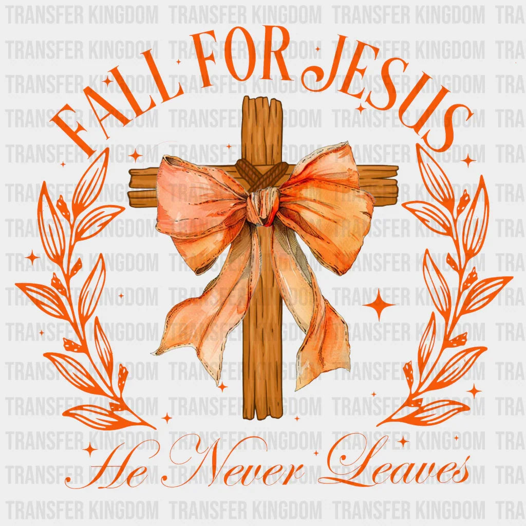 Fall For Jesus - Dtf Heat Transfer Unisex S & M (10’) / Dark Color Design See Imaging