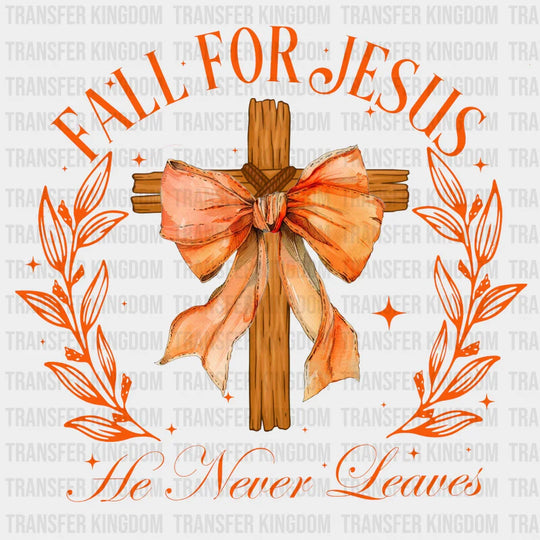 Fall For Jesus - Dtf Heat Transfer Unisex S & M (10’) / Dark Color Design See Imaging