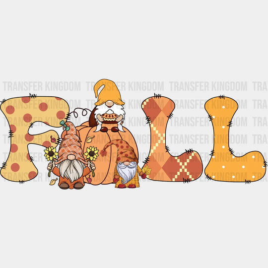 Fall Gnomes Design - Dtf Transfer Unisex S & M (10’’) / Dark Color See Imaging