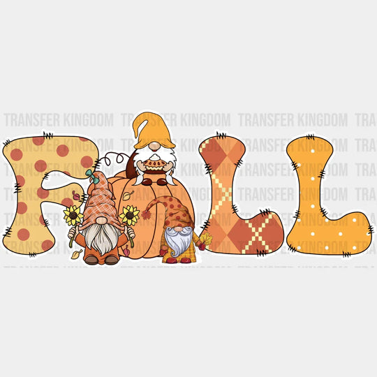 Fall Gnomes Design - Dtf Transfer Unisex S & M (10’’) / Light Color See Imaging