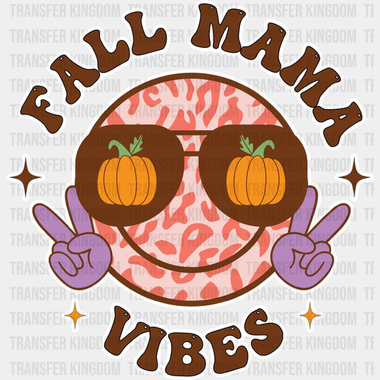Fall Mama Vibes Glasses Smiley - Dtf Transfer Unisex S & M (10’’) / Light Color Design See Imaging