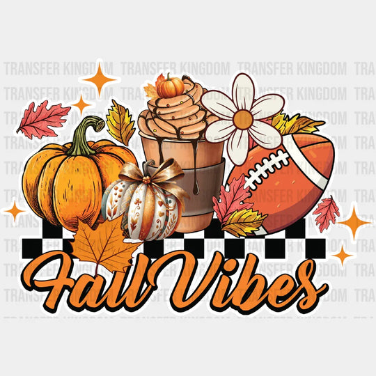 Fall Vibes Football Design - Dtf Transfer Unisex S & M (10’’) / Light Color See Imaging