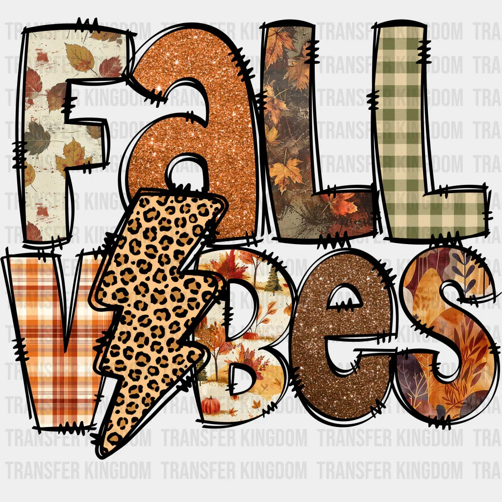 Fall Vibes Lightning - Dtf Heat Transfer