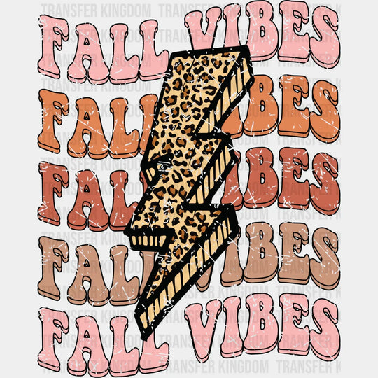 Fall Vibes Lightning - Dtf Transfer Unisex S & M (10’’) / Dark Color Design See Imaging
