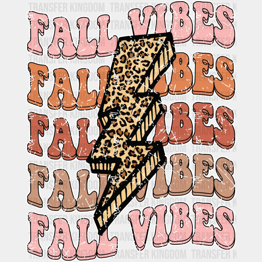 Fall Vibes Lightning - Dtf Transfer Unisex S & M (10’’) / Light Color Design See Imaging