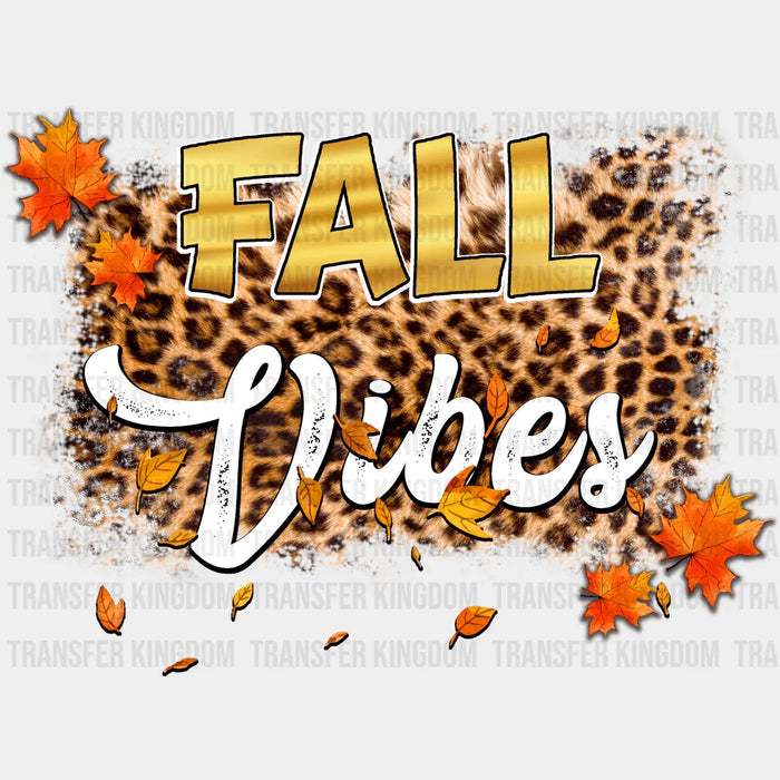 Fall Vibes Orange Leaves - Fall DTF Transfer