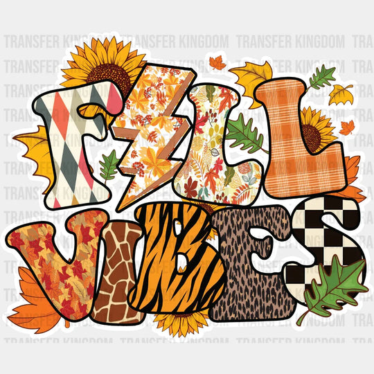 Fall Vibes Sunflower Design - Dtf Transfer Unisex S & M (10’’) / Light Color See Imaging