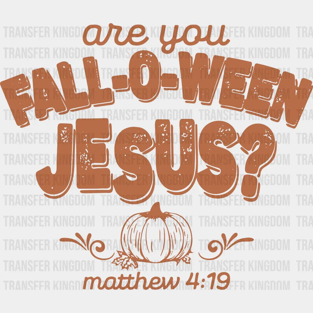 Falloween Jesus Halloween DTF Transfer Adult Unisex S & M (10’’) / Dark Color Design (See Imaging)