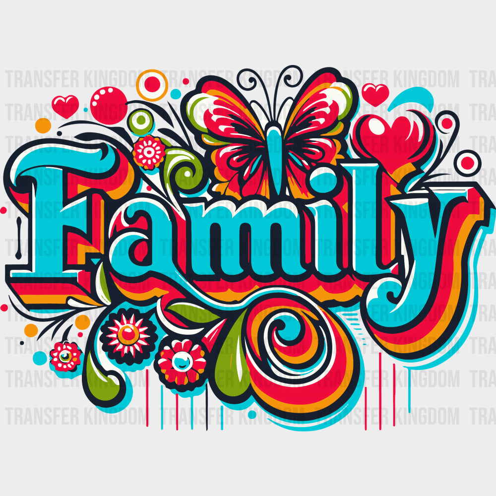 Family Blue Retro - Family DTF Transfers transfer-kingdom