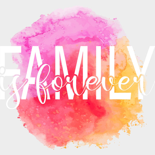 Family Forever Watercolor - Family DTF Transfers transfer-kingdom Light Color Design (See Imaging)