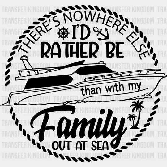Family Out At Sea Black And White - Cruise Dtf Heat Transfer Unisex S & M (10’’) / Dark Color