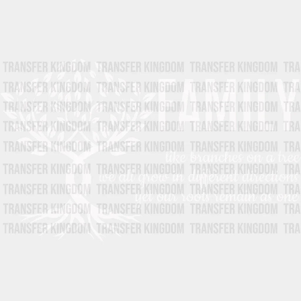 Family Tree Quote - Reunion Dtf Heat Transfer Unisex S & M (10’’) / Light Color Design See Imaging