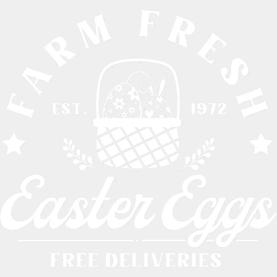 Farm Fresh EST. 1972 Easter Eggs - Easter DTF Transfer Adult Unisex - S & M (10’’) / Light Color Design (See Imaging)