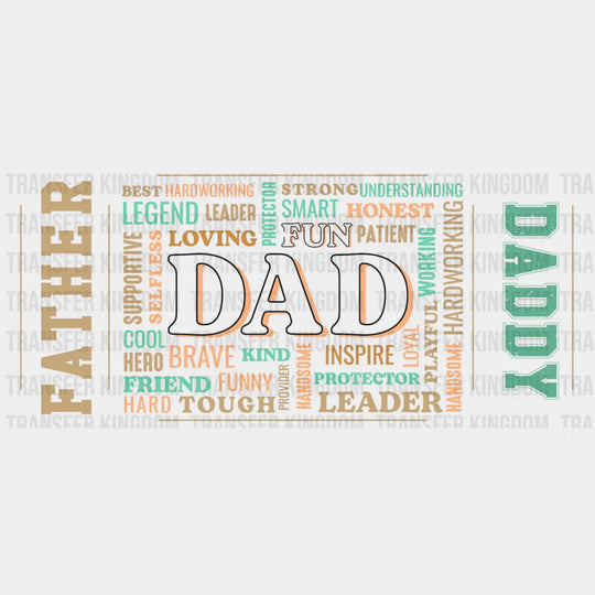 Father Daddy - Dad Cup Wrap Uv Sticker Permanent Dtf Decal