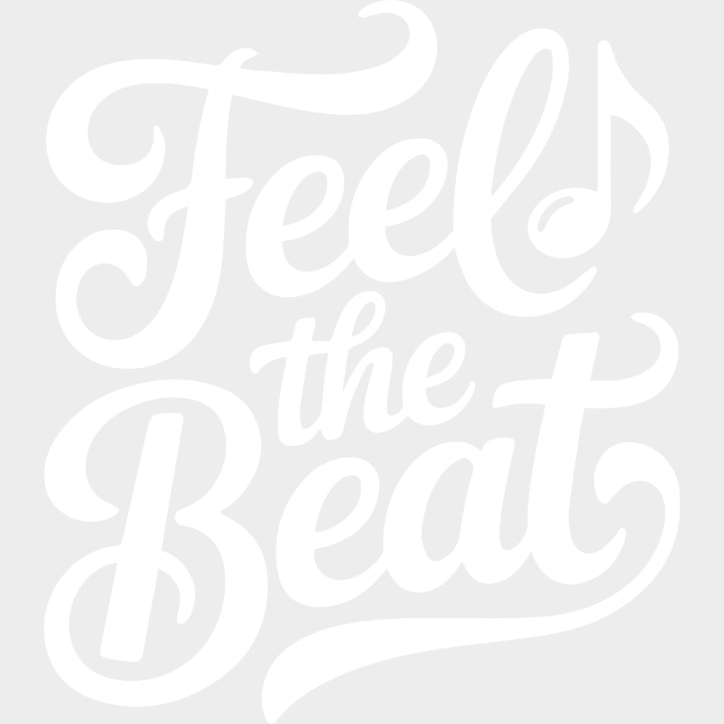Feel The Beat - Music DTF Transfers - Adult Unisex - S & M (10’’) / Light Color Design (See Imaging)