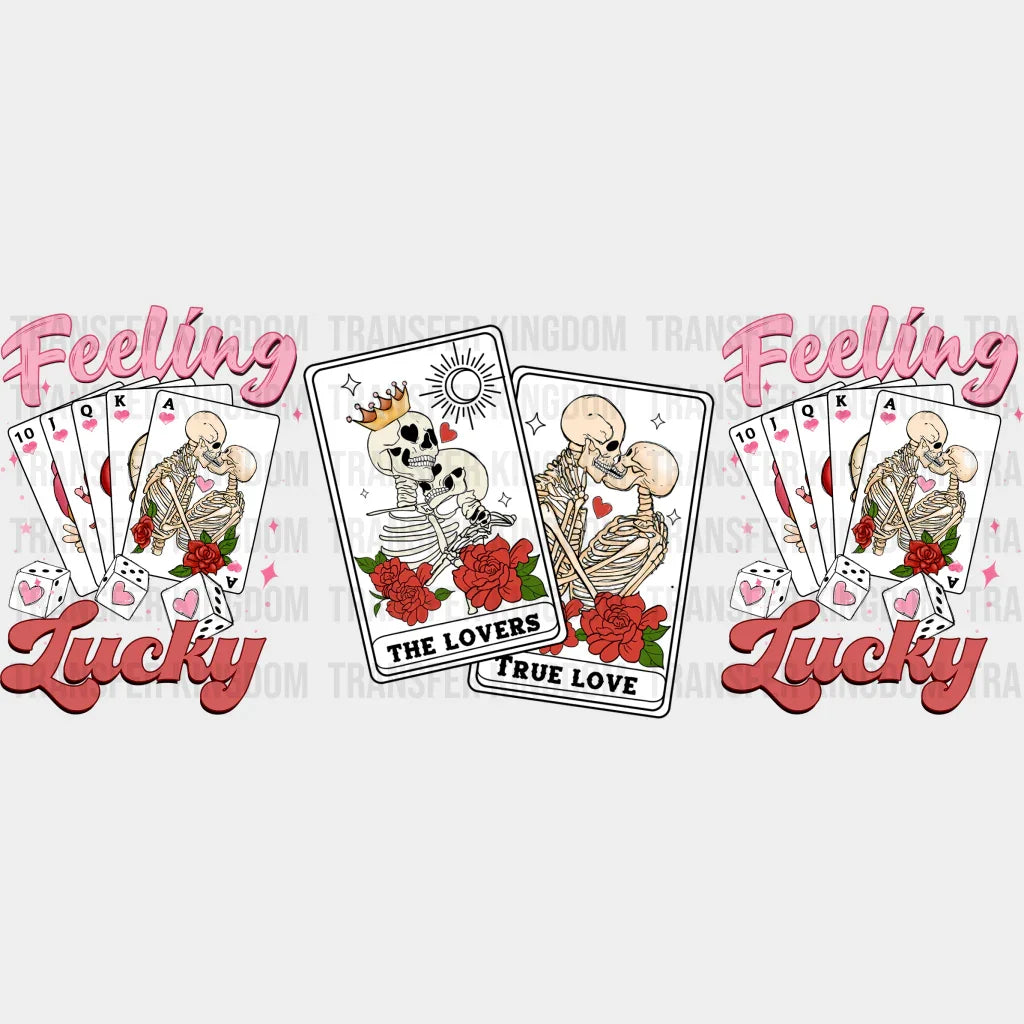 Feeling Lucky Cards - Valentine’s Day Cup Wrap Uv Sticker Permanent Dtf Decal