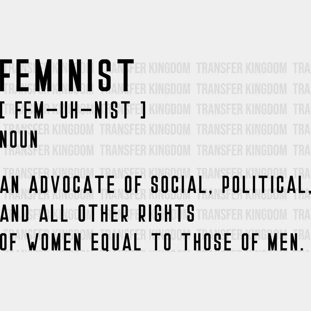 Feminist Girl Power Design - Dtf Heat Transfer Unisex S & M ( 10 ) / Dark Color See Imaging