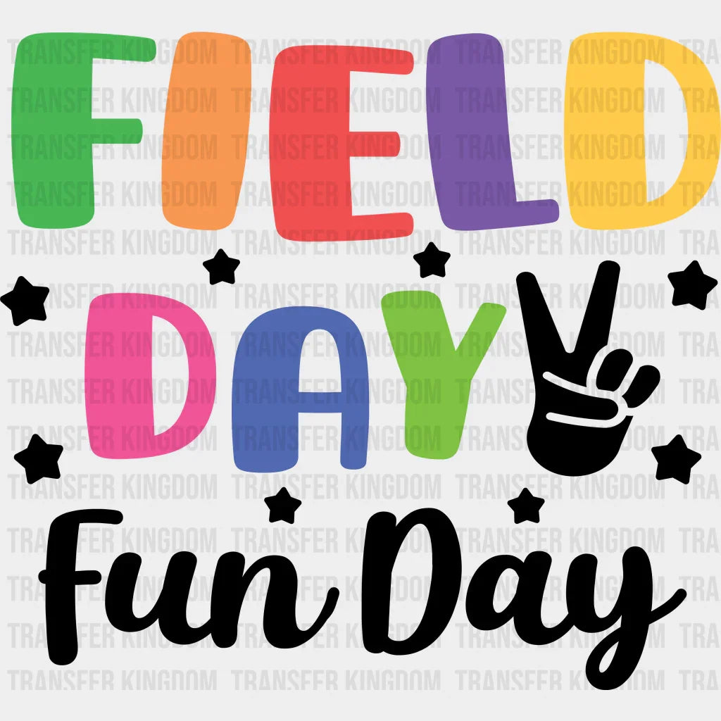 Field Day Fun Day B&W - Field Day DTF Transfer Adult Unisex - S & M (10’’) / Dark Color Design (See Imaging)