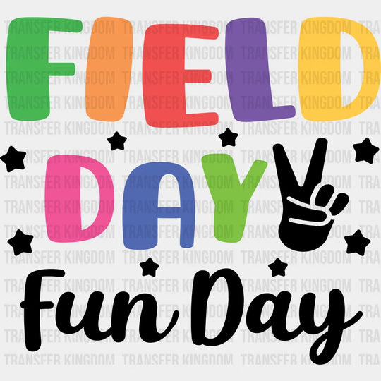 Field Day Fun Day B&W - Field Day DTF Transfer Adult Unisex - S & M (10’’) / Dark Color Design (See Imaging)
