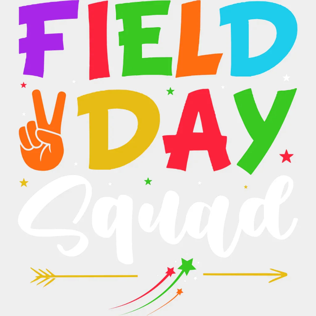 Field Day Squad Colorful - Field Day DTF Transfer Adult Unisex - S & M (10’’) / Light Color Design (See Imaging)