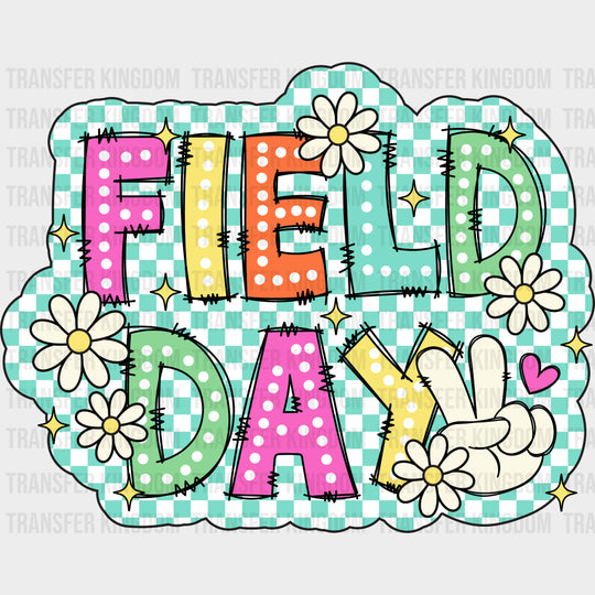 Field Day Teal Checkered Design - Field Trip DTF Transfers