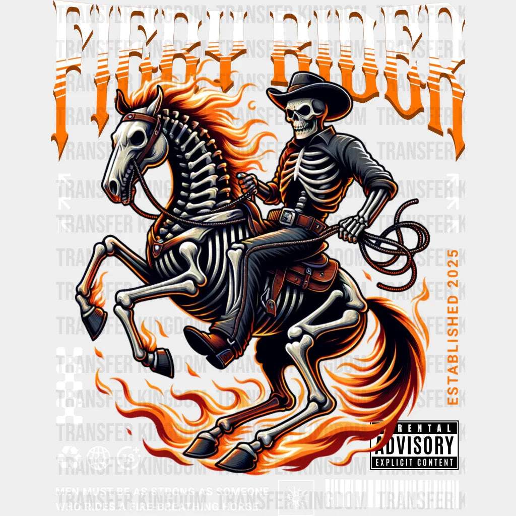 Fiery Rider Design - Rodeo Dtf Transfers
