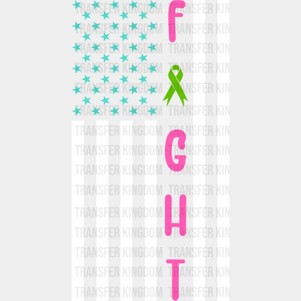 Fight Usa Flag Design - Metastatic Breast Cancer Dtf Transfer Unisex S & M (10’’) / Light Color