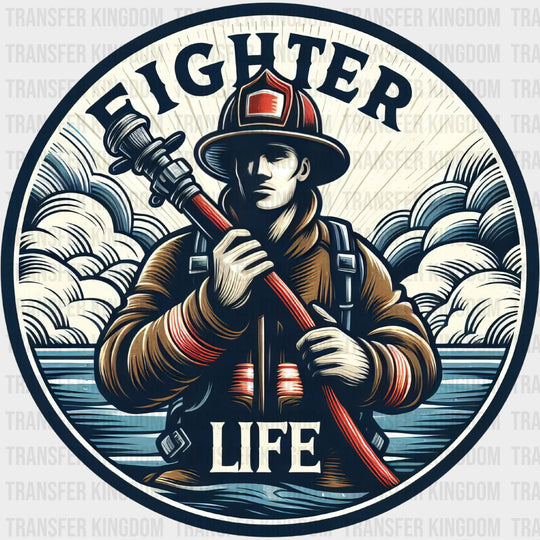 Fighter Life Circular - Fire Department DTF Transfers Adult Unisex - S & M (10’’) / Dark Color Design (See Imaging)