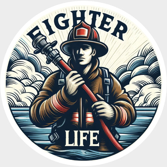 Fighter Life Circular - Fire Department DTF Transfers Adult Unisex - S & M (10’’) / Light Color Design (See Imaging)