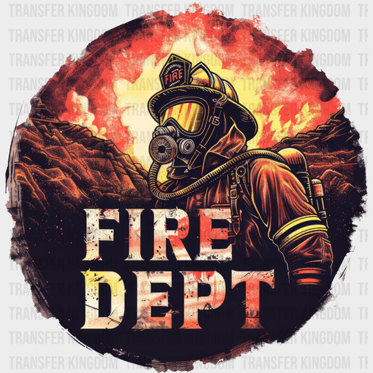 Fire Dept Circular - Fire Department DTF Transfers Adult Unisex - S & M (10’’) / Dark Color Design (See Imaging)