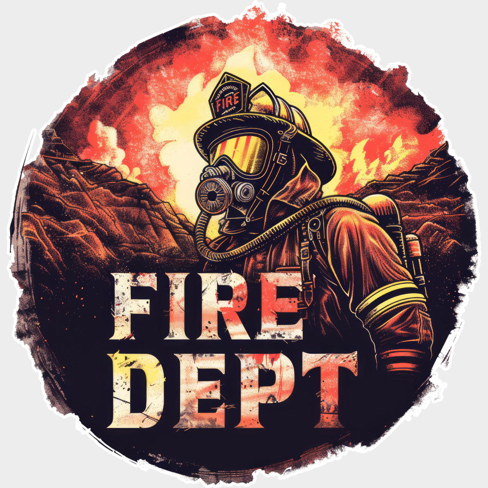 Fire Dept Circular - Fire Department DTF Transfers Adult Unisex - S & M (10’’) / Light Color Design (See Imaging)