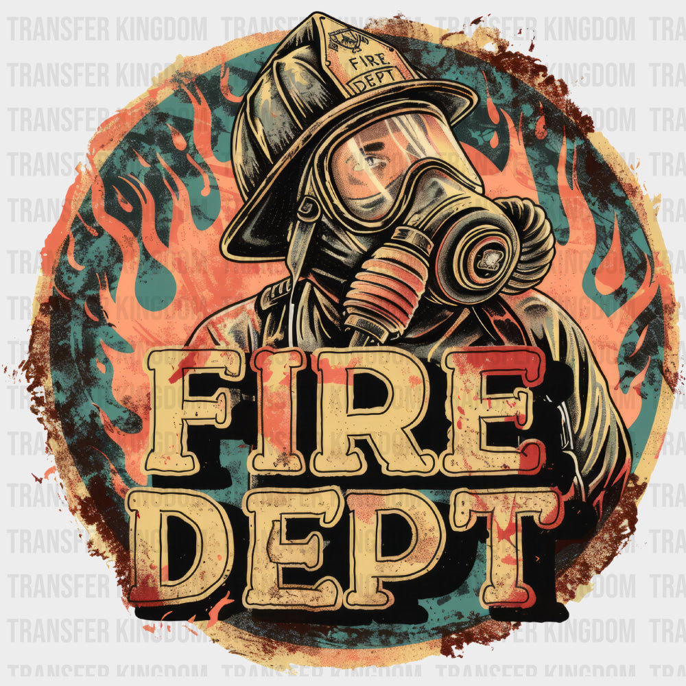 Fire Dept Flame Circle - Fire Department DTF Transfers
