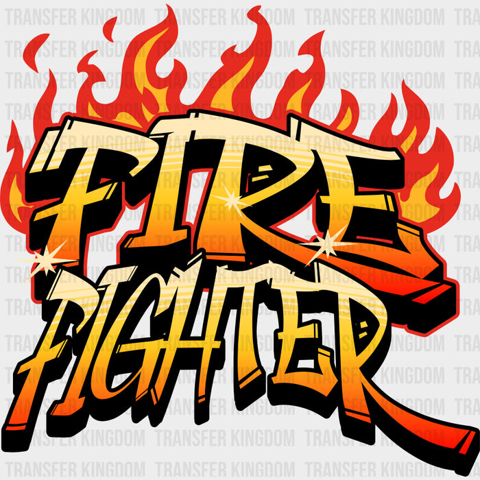 Firefighter Flame Graffiti - Fire Department DTF Transfers