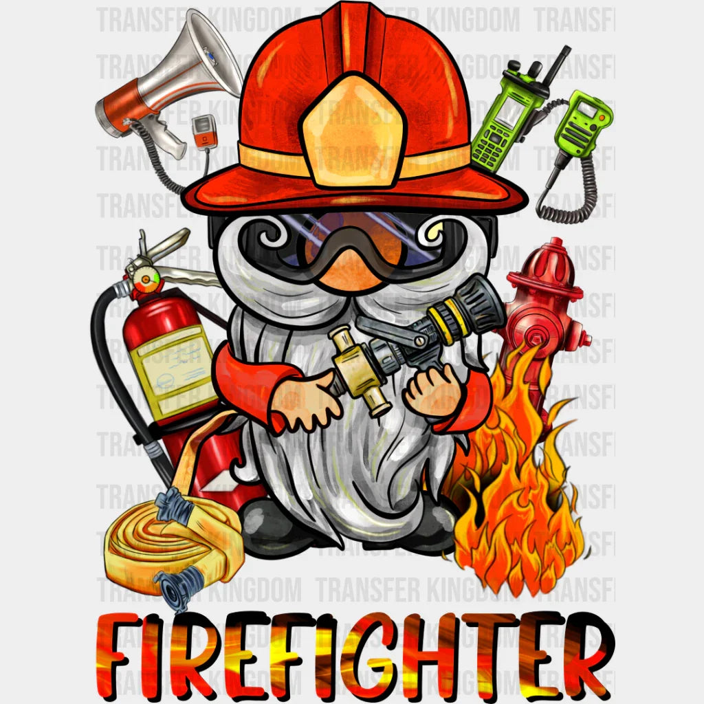 Firefighter Gnome - Dtf Heat Transfer