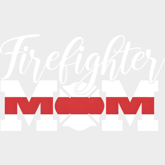 Firefighter Mom Red Stripe - Fire Department DTF Transfers Adult Unisex - S & M (10’’) / Light Color Design (See