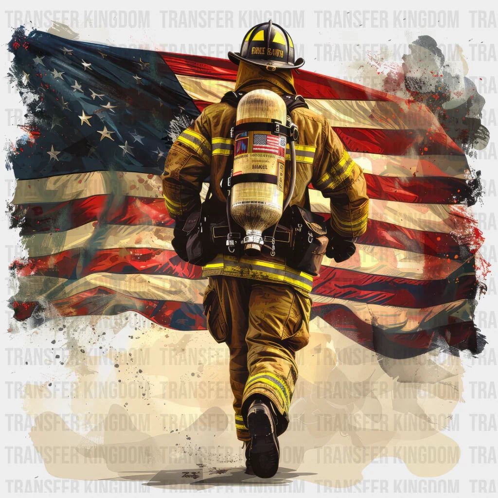 Firefighter Usa Flag Cool Design - Dtf Transfer