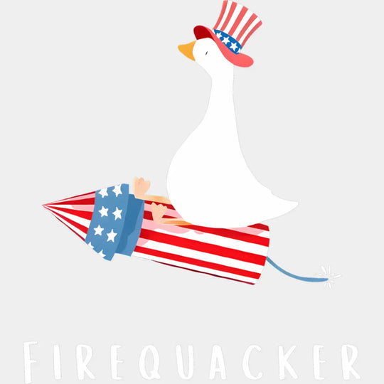 Firequacker Duck Design - 4th Of July DTF Transfer Adult Unisex - S & M (10’’) / Light Color Design (See Imaging)