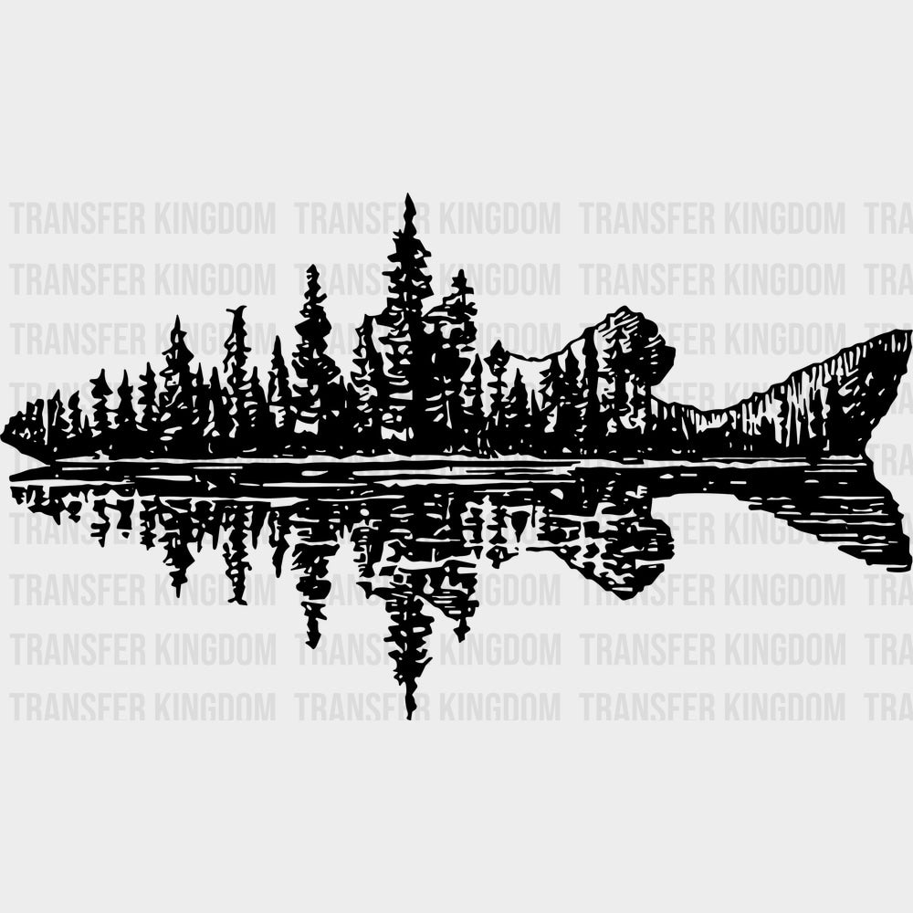 Fish Scenery - Fishing DTF Transfers - Adult Unisex - S & M (10’’) / Dark Color Design (See Imaging)