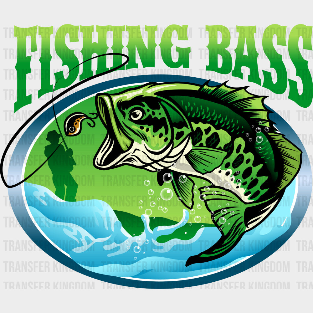 Fishing Bass Green Design - Fishing DTF Transfers
