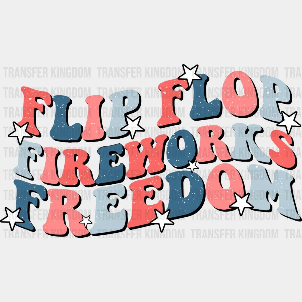 Flip Flop Firework Freedom Dtf Transfer