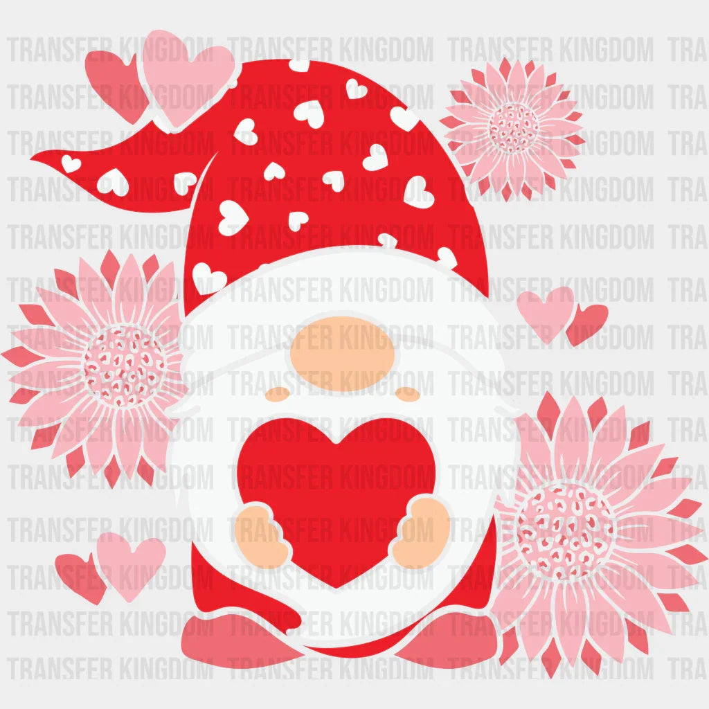 Floral Gnomie Heart - Dtf Heat Transfer