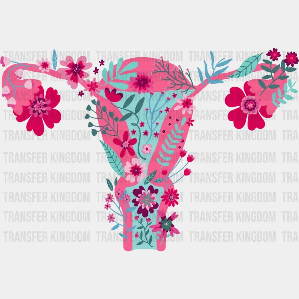 Floral Uterus Design - Dtf Heat Transfer