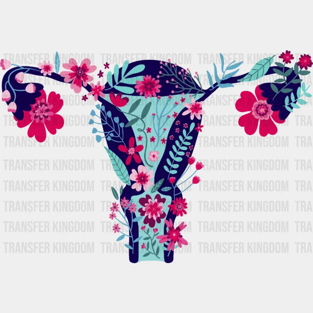 Floral Uterus Design - Dtf Heat Transfer