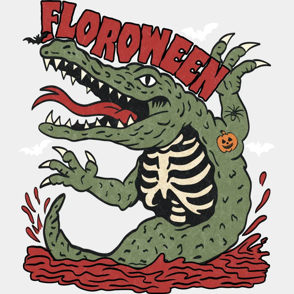 Floroween - Halloween DTF Transfer Adult Unisex - S & M (10’’) / Light Color Design (See Imaging)
